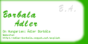 borbala adler business card