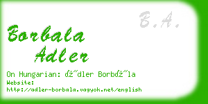 borbala adler business card